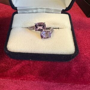 Bomb Party silver & purple ring size 6